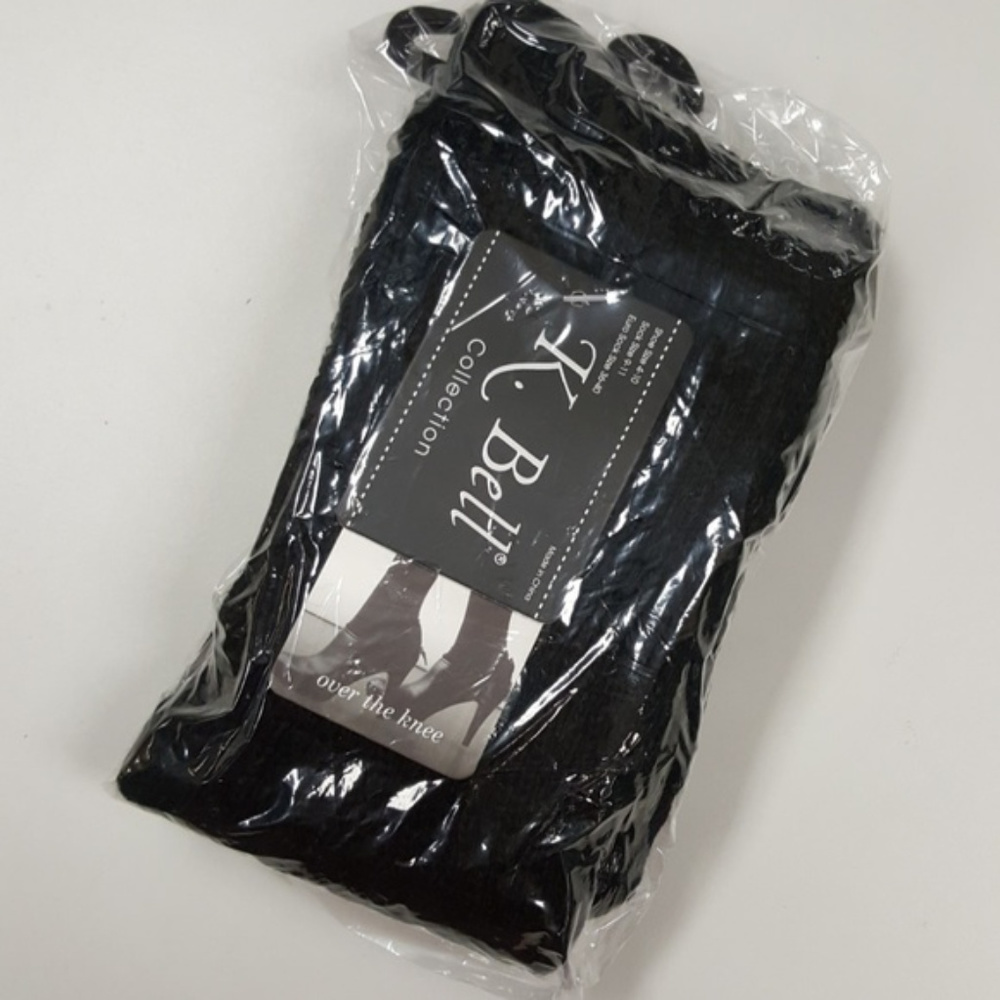 NEW K. Bell Black Over The Knee Socks Sweater Knit - Picture 4 of 5